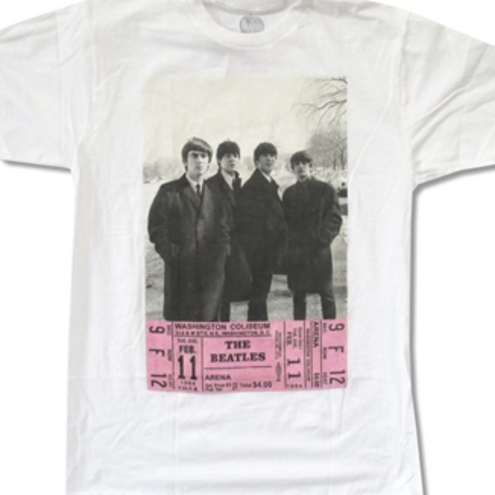 Beatles White D.C Ticket T-Shirt